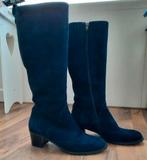 donkerblauwe suede laarzen van Volare 38+, Hoge laarzen, Blauw, Volare, Nieuw