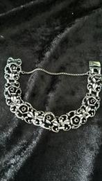 Zilveren vintage armband 163 met roosjes, Ophalen of Verzenden, Zilver, Zilver