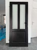Massief houten opdekdeur deur binnendeur facetgeslepen glas, Ophalen, Gebruikt, ., .