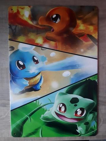 Charmander Squirtle Bulbasaur 20x30 cm Reclamebord  beschikbaar voor biedingen