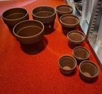 9 x terracotta bloempotten, diverse maten, Tuin en Terras, Bloempotten, Ophalen, Rond, Minder dan 25 cm, Minder dan 40 cm