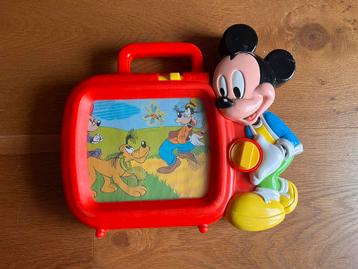Disney Vintage Mickey Mouse Musical TV Hand Wind Music Box beschikbaar voor biedingen