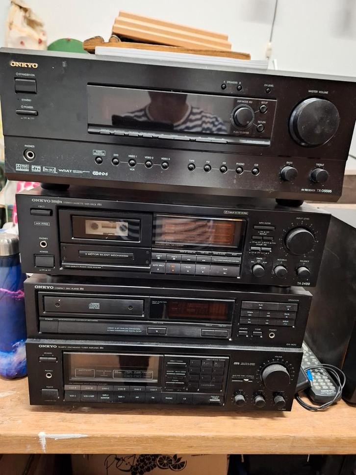 Onkyo Stereo Installatie - Complete Set, Audio, Tv en Foto, Stereo-sets, Gebruikt, Cassettedeck, Cd-speler, Tuner of Radio, Speakers
