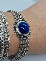 Zilveren vintage armband met Lapis Lazuli - Niekerk - 835, Ophalen of Verzenden, Zo goed als nieuw, Met edelsteen, Zilver