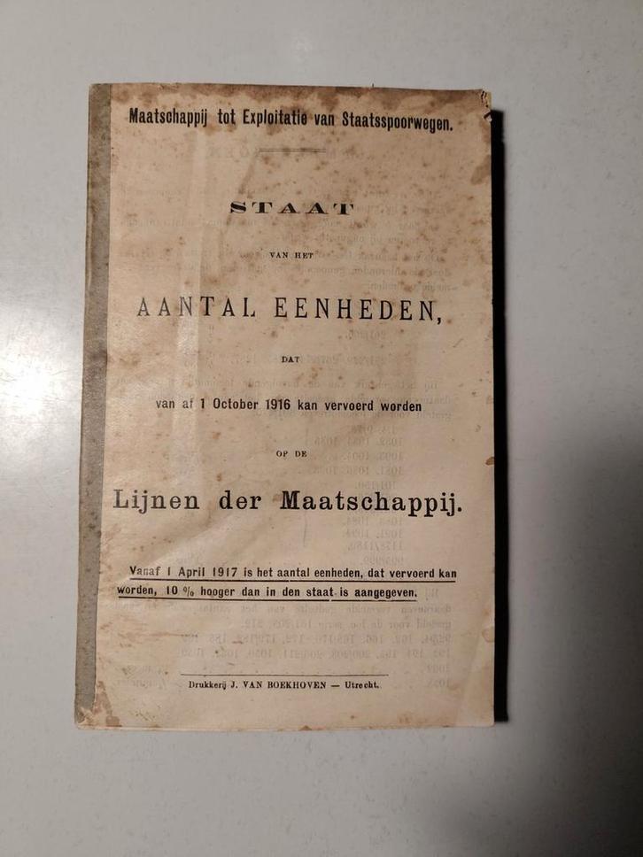 Staatscourant Mij. tot Exploitatie Staatsspoorw, Boeken, Catalogussen en Folders, Gelezen, Folder, Ophalen of Verzenden