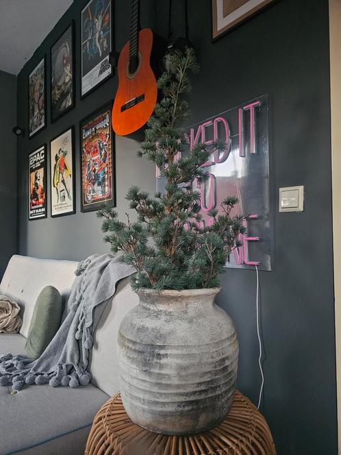 Grote zware pot incl kunst boompje, Huis en Inrichting, Woonaccessoires | Zuilen en Pilaren, Zo goed als nieuw, Ophalen