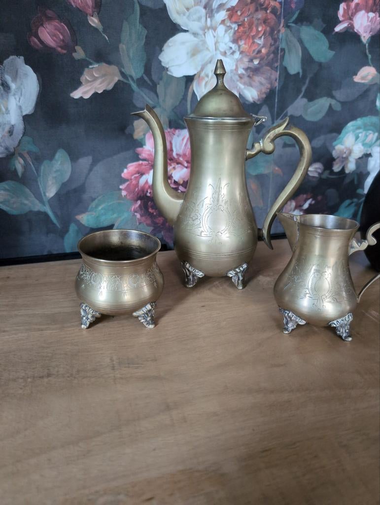 Antiek Verzilverd Theeservies - EPNS  A1, Ophalen of Verzenden, Brons