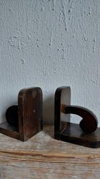Vintage Boekensteunen - Donker Hout, Huis en Inrichting, Ophalen of Verzenden, Gebruikt