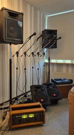 Zeer complete geluidsinstallatie met 5 microfoons, Muziek en Instrumenten, Versterkers | Keyboard, Monitor en PA, Ophalen, Zo goed als nieuw