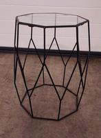 Metalen tafeltje met glasplaat, Minder dan 45 cm, Minder dan 55 cm, Gebruikt, Metaal of Aluminium