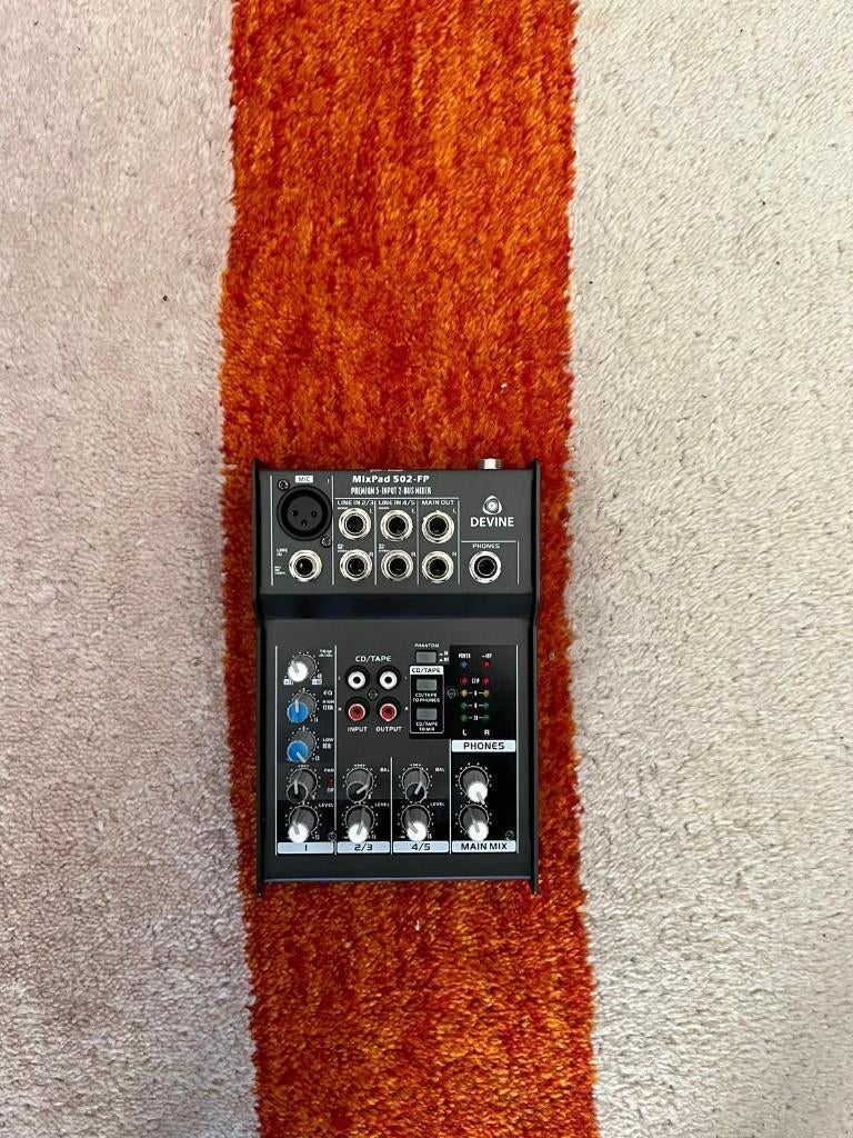 Devine mixpad 502-fp, Muziek en Instrumenten, Mengpanelen, Ophalen, Nieuw, Minder dan 5 kanalen, Microfooningang