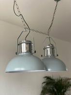 Industriële groene hang lampen, Huis en Inrichting, Lampen | Hanglampen, Minder dan 50 cm, Industrieel, Metaal, Zo goed als nieuw