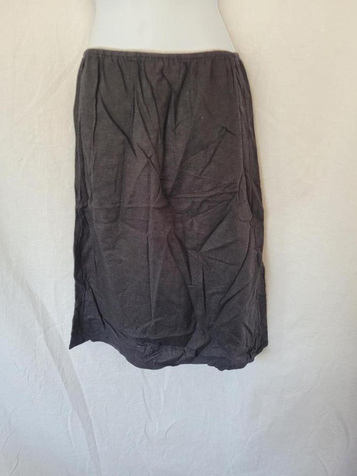 Schattige zwarte rok linnen+ viscose mt S merk Zoso, Kleding | Dames, Rokken, Zo goed als nieuw, Maat 36 (S), Zwart, Knielengte