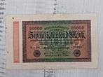 Duitsland 20000 Mark biljet - 1923, Postzegels en Munten, Ophalen of Verzenden, Duitsland, Los biljet