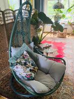 Leuke boho urban jungle hangstoel kan binnen en buiten, Ophalen, Zo goed als nieuw, Rotan