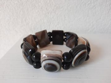 Unieke Mooie Armband van Glaskralen Aardse kleuren beschikbaar voor biedingen