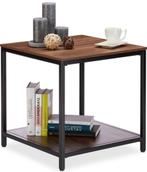 Bijzettafel hout met metalen onderstel, Minder dan 55 cm, X, Vierkant, Nieuw