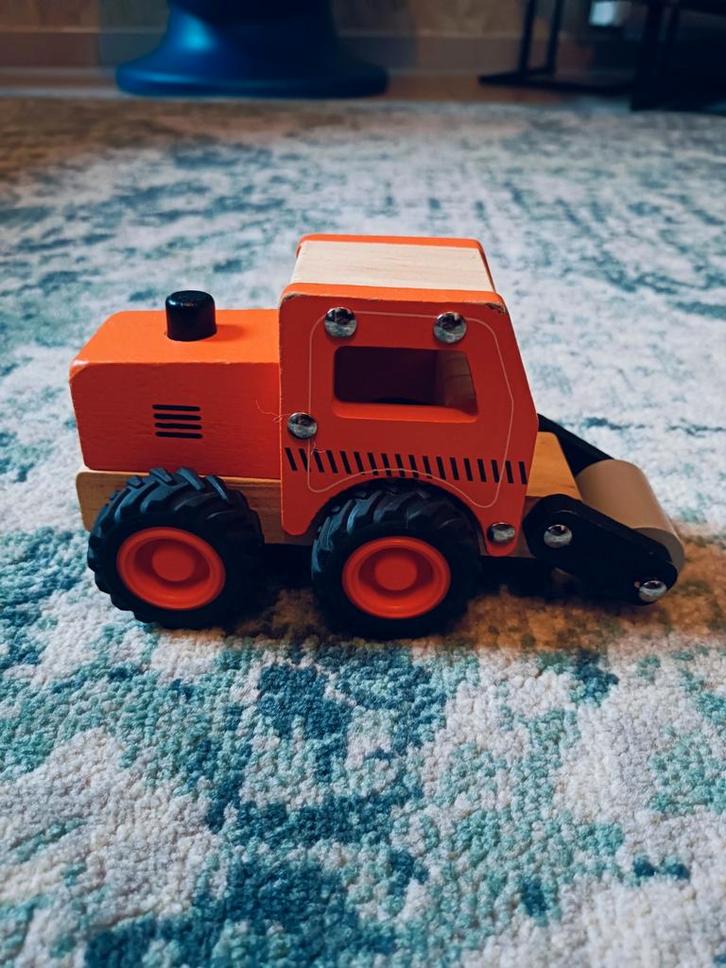 Kinder houten road roller, Kinderen en Baby's, Speelgoed | Speelgoedvoertuigen, Ophalen of Verzenden