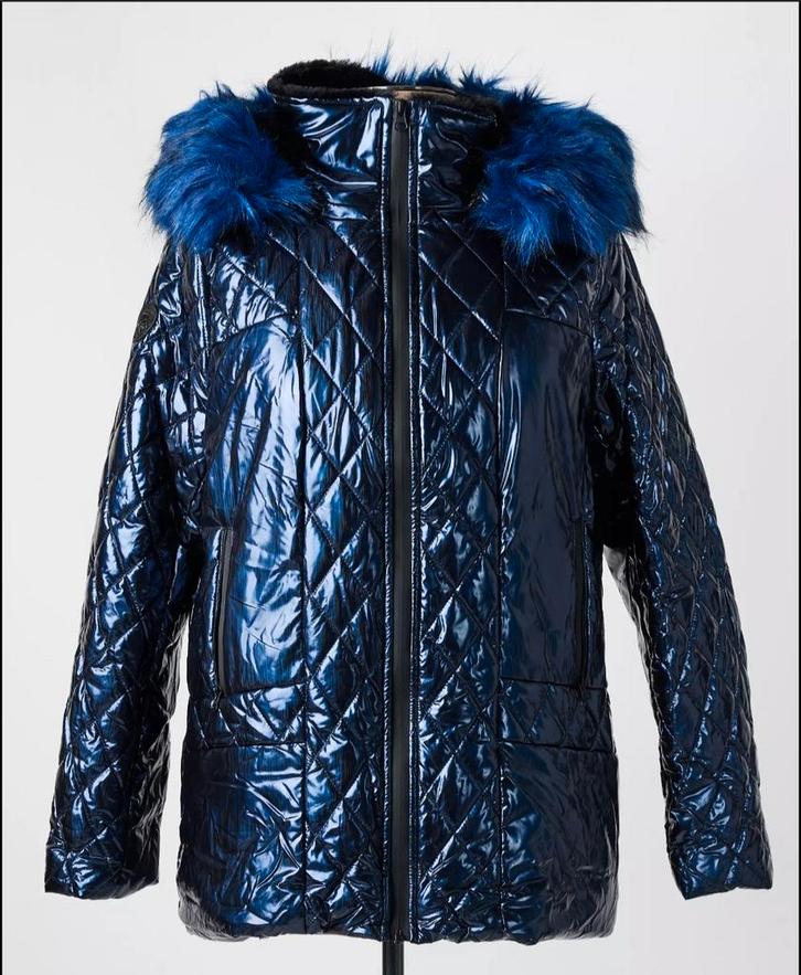 Fred Sabatier jas mt (NL) 46, Kleding | Dames, Jassen | Winter, Zo goed als nieuw, Maat 46/48 (XL) of groter, Blauw, Verzenden