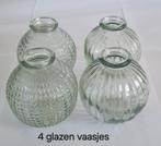 4x glazen vaasje, Minder dan 50 cm, Nieuw, Glas, Ophalen of Verzenden