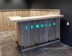 Houten bar letters steigerhout overkapping wielen koelkast, Huis en Inrichting, Barren, Ophalen of Verzenden, Nieuw