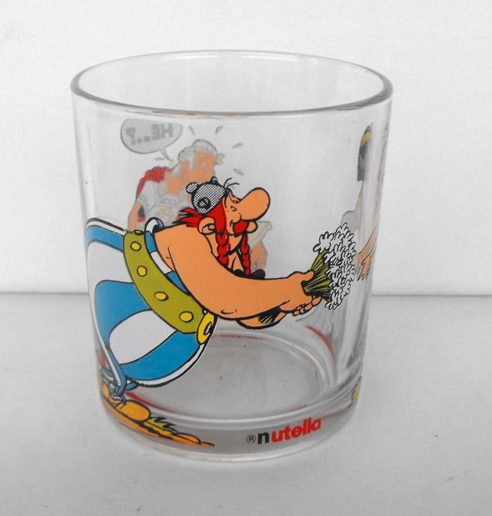 Asterix en Obelix GLAS Cleopatra en Ceasar, Verzamelen, Stripfiguren, Zo goed als nieuw, Gebruiksvoorwerp, Asterix en Obelix, Ophalen of Verzenden