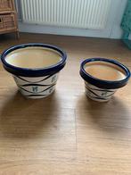 2 leuke plantenpotten voor binnen of buiten., Ophalen, Rond, Zo goed als nieuw, Aardewerk
