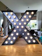 X lamp metaal met kermis lampjes vintage, Huis en Inrichting, Lampen | Overige, Ophalen of Verzenden, Zo goed als nieuw