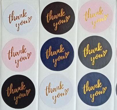 Thank You Stickers - 50 stuks, Hobby en Vrije tijd, Knutselen, Nieuw, Materiaal, Ophalen of Verzenden