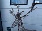 Kerst decoratie, metalen hert met verlichting, Ophalen, Gebruikt