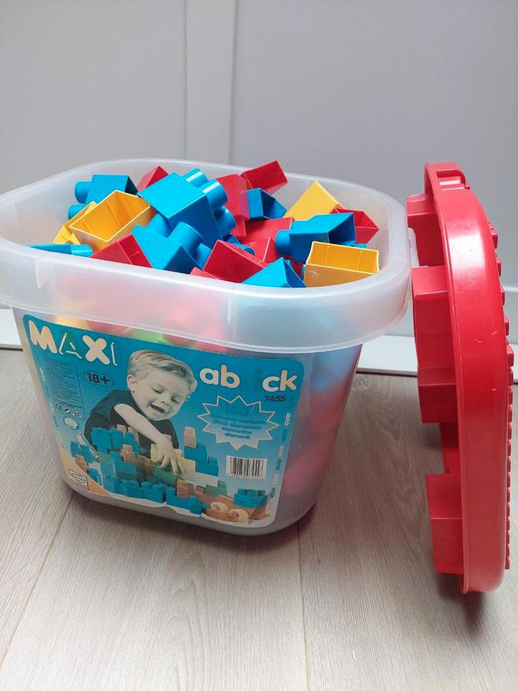 Abrick Maxi Bouwstenen - Emmer vol!, Kinderen en Baby's, Speelgoed | Bouwstenen, Gebruikt, Abrick, Ophalen