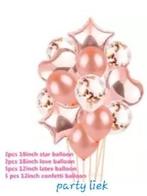 14 stuks rosé confetti ballonnen nr C700, Ophalen of Verzenden, Nieuw, Versiering, Verjaardag