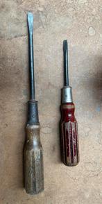 Vintage schroevendraaiers 6 en 8 mm met houten handvat, Ophalen of Verzenden, Gebruikt