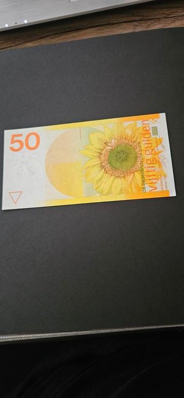 Nederland bankbiljet 50 gulden 1982 zonnebloem UNC nummer 2 beschikbaar voor biedingen