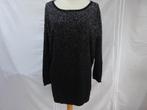 Zwart met zilver stretch trui - maat XXL, Verzenden, Zo goed als nieuw, Maat 46/48 (XL) of groter, Zwart
