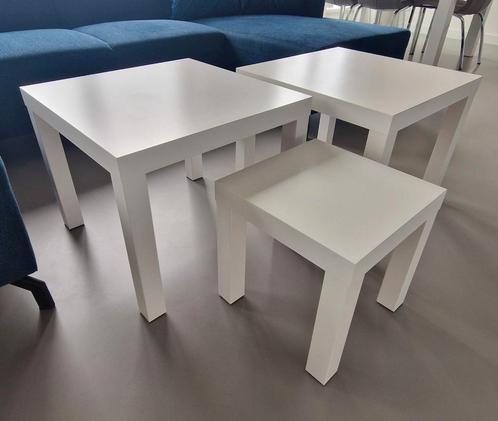 3 witte bijzettafels (IKEA LACK), Huis en Inrichting, Tafels | Bijzettafels, Zo goed als nieuw, Rond, 45 tot 60 cm, 55 tot 75 cm