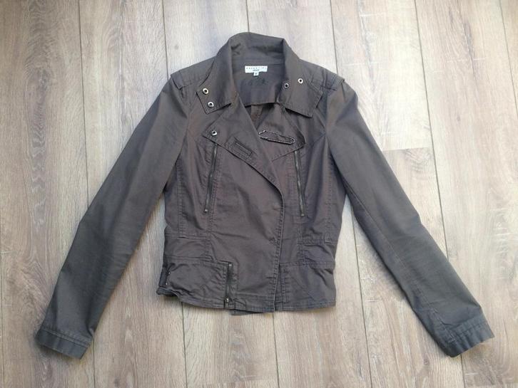 Essentiel Antwerp jas jack grijs khaki 38= S/36, Kleding | Dames, Jassen | Zomer, Zo goed als nieuw, Maat 36 (S), Grijs, Ophalen of Verzenden