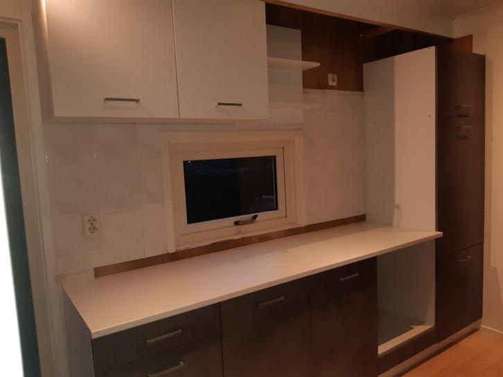 Grijs/wit Keukenset lengte 270 cm, Huis en Inrichting, Keuken | Complete keukens, Nieuw, Enkelwandige keuken, Wit, Overige materialen