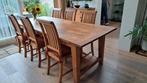 Teab: Teak houten eettafel met 6 stoelen, Ophalen, Gebruikt, 4 tot 6 stoelen