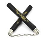 Zwart Foam Nunchaku/Nunchucks met ketting, Ophalen of Verzenden, Gebruikt, Overige, Vechtsportmateriaal