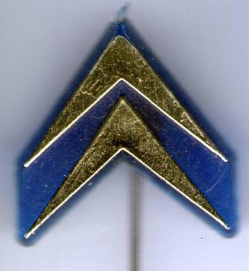 Citroën goud op blauw plastic auto speldje 20x20mm ( A_184a) beschikbaar voor biedingen