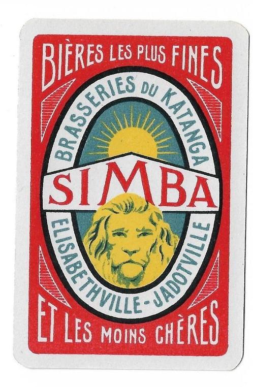 1 joker België met oude reclame Simba bier, Verzamelen, Speelkaarten, Jokers en Kwartetten, Gebruikt, Speelkaart(en), Verzenden