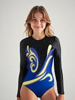 Turnpakje zwart blauw geel 128 134 140 146 152 gympakje, Ophalen of Verzenden, Nieuw, Zwart, Turnpak(je)
