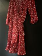 Rode bloemen overslagjurk, Maat 42/44 (L), Ophalen of Verzenden, Zo goed als nieuw, Knielengte