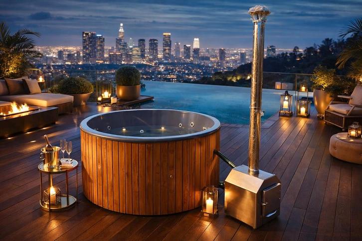 Hottub / Badevat - Direct leverbaar!, Tuin en Terras, Bubbelbaden en Hottubs, Nieuw, Pomp, Trap, Ophalen of Verzenden