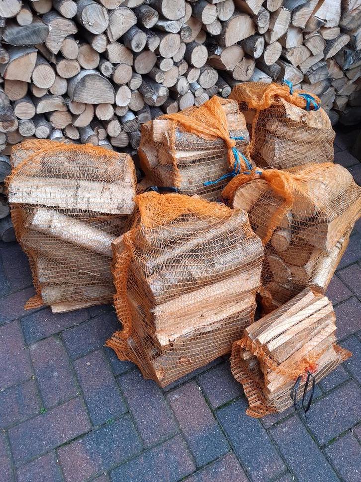 Haardhout in netzakken, Tuin en Terras, Haardhout, Minder dan 3 m³, Ophalen