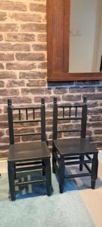 Zwarte houten kinder stoeltjes - set van twee, Huis en Inrichting, Stoelen, Ophalen, Gebruikt, Twee, Zwart