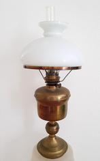 19e-eeuwse PETROLEUM LAMP - messing/koper. Strakke vorm, Antiek en Kunst, Curiosa en Brocante, Ophalen