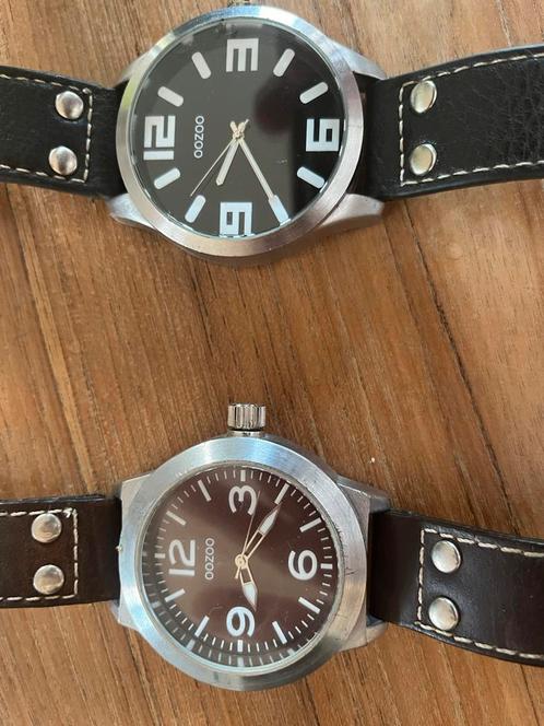 2 stuks OOZOO horloges met lederen bandjes, Sieraden, Tassen en Uiterlijk, Horloges | Dames, Gebruikt, Polshorloge, Overige merken