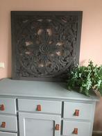 Houtsnijwerk Wanddecoratie 90x90cm, Ophalen, Zo goed als nieuw